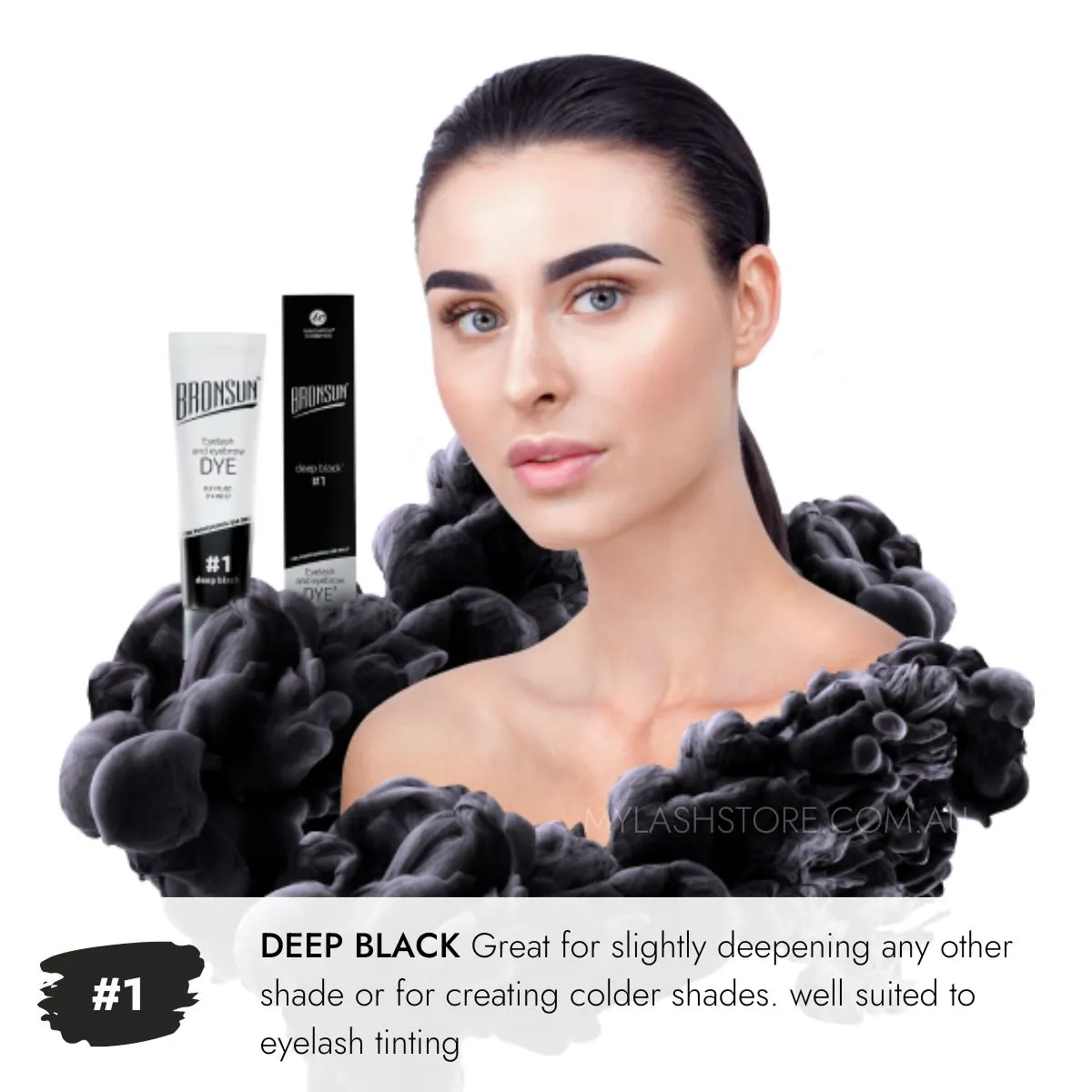 Bronsun Lash & Brow Gel Dye - #1 Deep Black