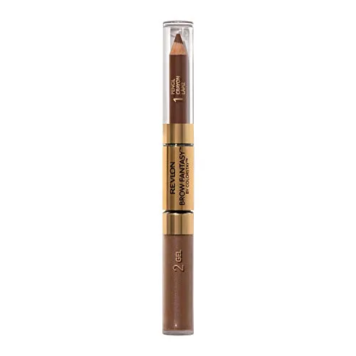 Eyebrow Gel & Pencil by Revlon, ColorStay Brow Fantasy 2-in-1 Eye Makeup, Longwearing with Precision Tip, 105 Brunette, 0.04 Oz