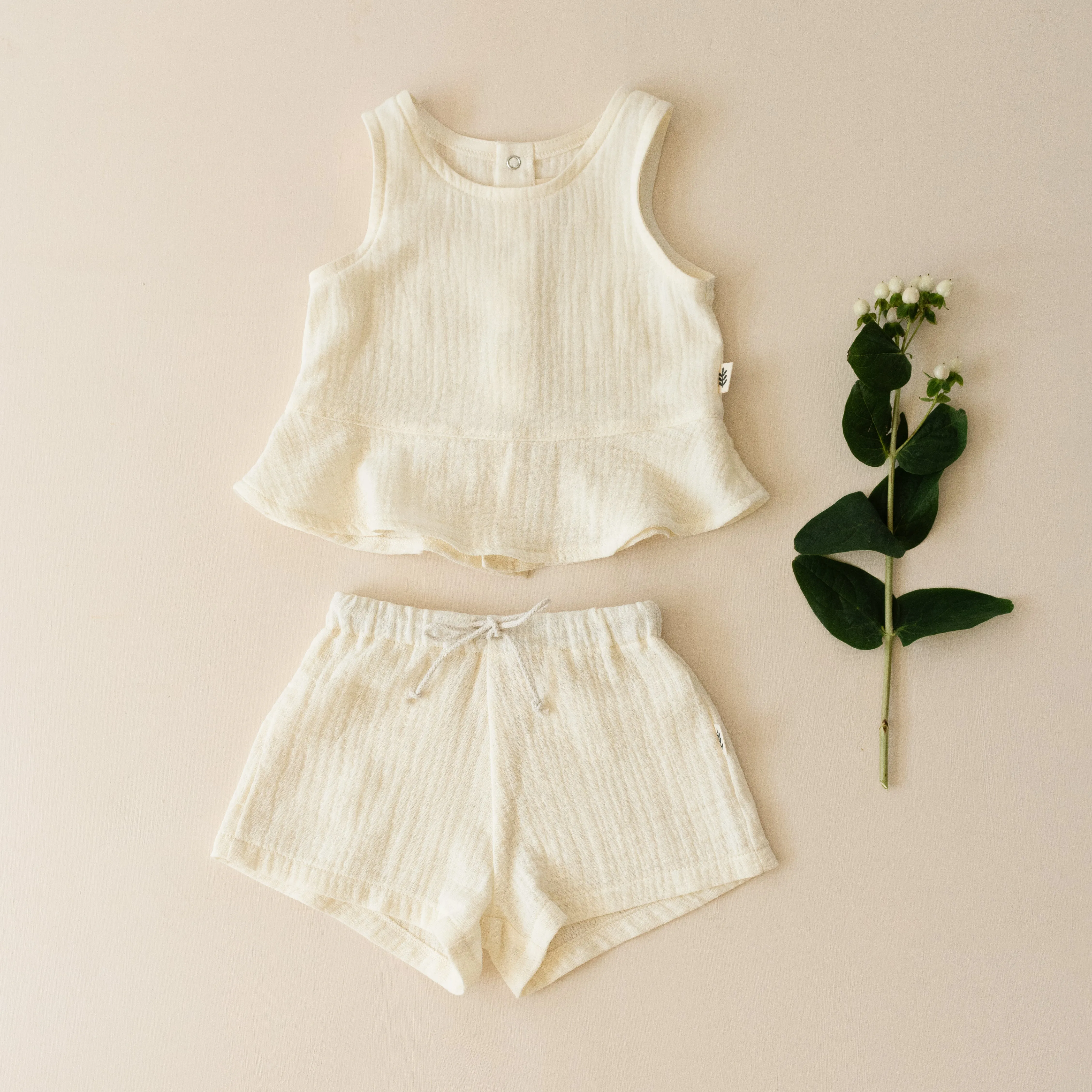 Peplum Top - Coconut Milk