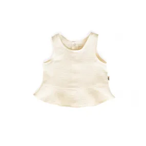 Peplum Top - Coconut Milk