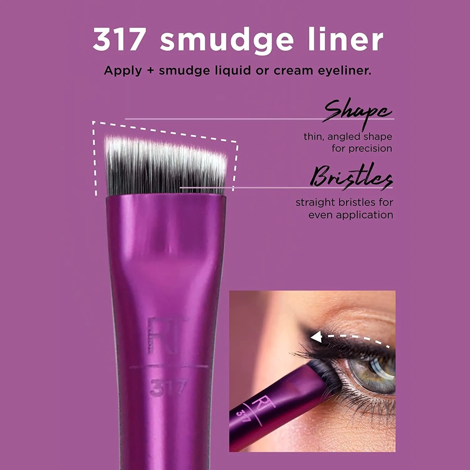 Real Techniques Artist Essential Brush 5 pcs ( Foundation , Contour , Highlighter , Blush & Lipstick )